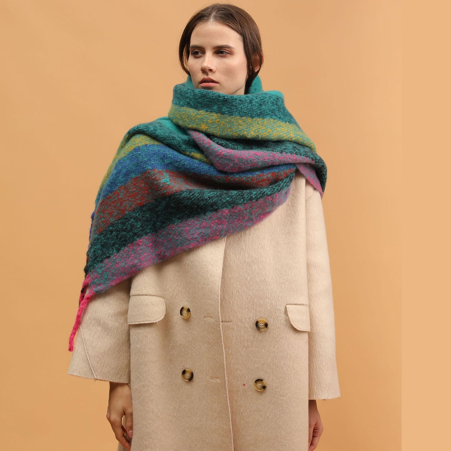 Temminc #2147-04 Women Winter Fashion Scarf,Colorful Soft Comfort Elegant Cold Weather Pashmina Shawl