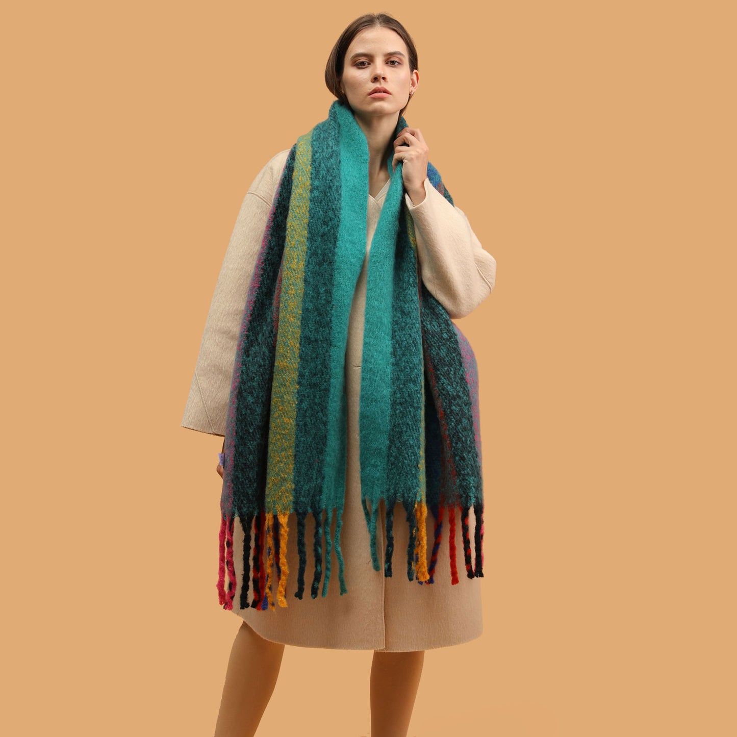 Temminc #2147-04 Women Winter Fashion Scarf,Colorful Soft Comfort Elegant Cold Weather Pashmina Shawl
