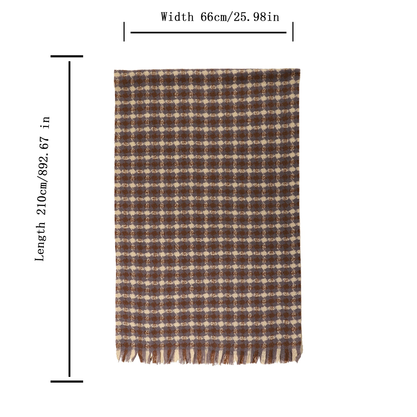 3991-05 Women's Long Classic Tassel Plaid Scarf, Chunky Winter/Fall Warm Scarf