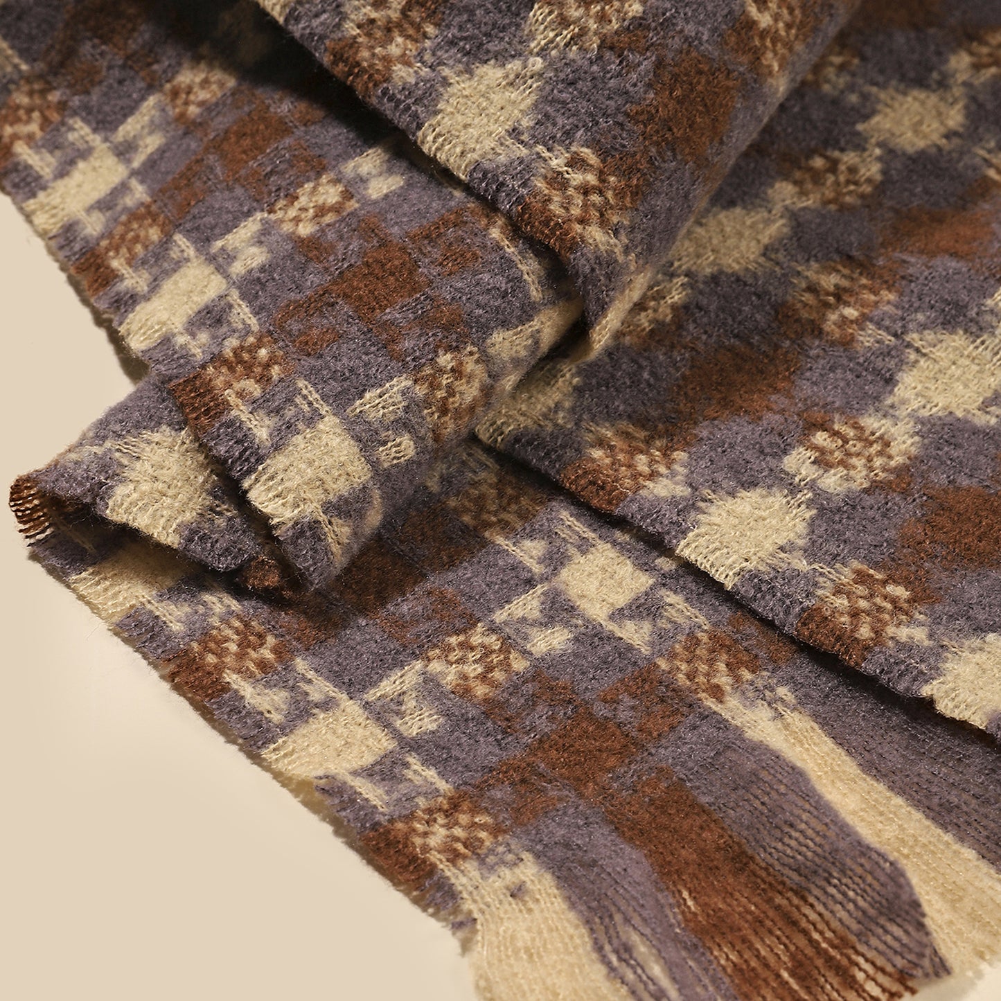 3991-05 Women's Long Classic Tassel Plaid Scarf, Chunky Winter/Fall Warm Scarf