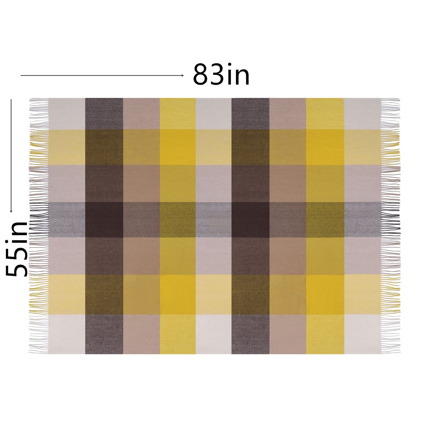 4665-05 Pure Wool Throw Blanket For Sofa,Bed&Car, Large 55x83 inches, 2 lbs,Classic Design With Storage bag