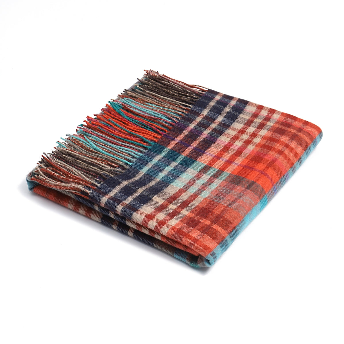 4666-06 Pure Wool Throw Blanket For Sofa,Bed&Car, Large 55x83 inches, 1.5 lbs,Classic Design With Storage bag