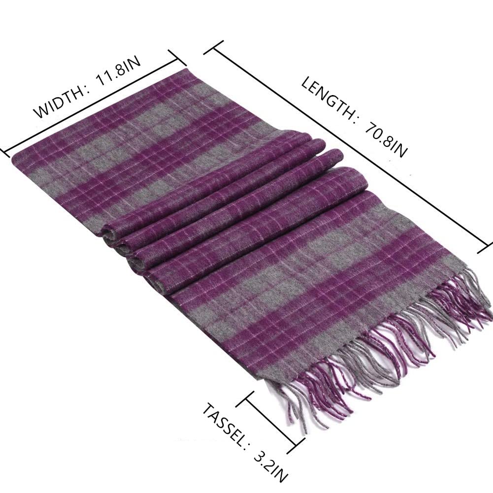 Temminc #12161-08 Women Wool Plaid Winter Fashion Scarf ,70.8x11.8in
