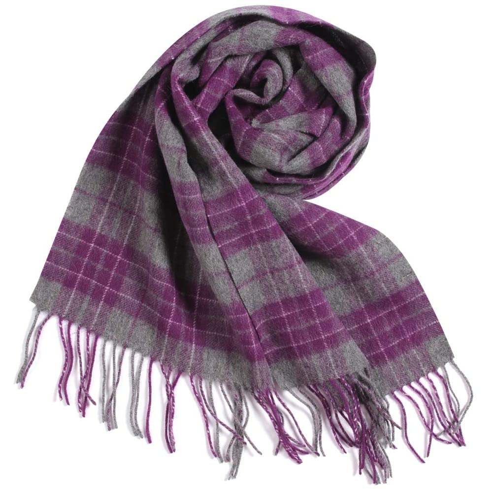Temminc #12161-08 Women Wool Plaid Winter Fashion Scarf ,70.8x11.8in