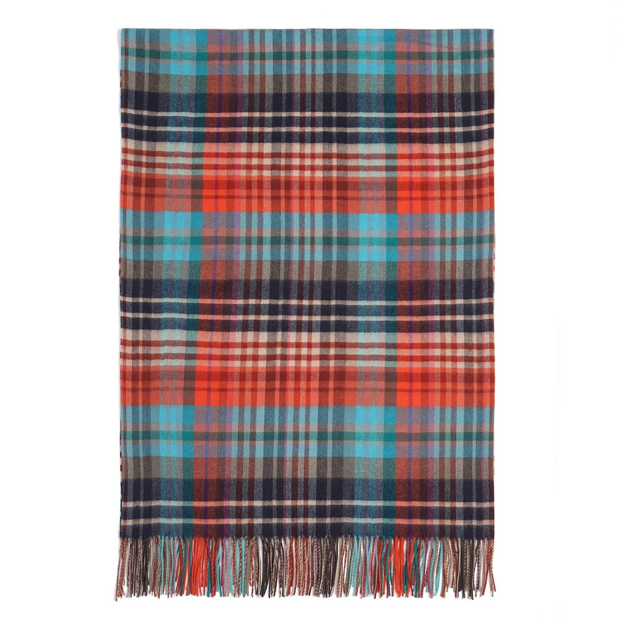 4666-06 Pure Wool Throw Blanket For Sofa,Bed&Car, Large 55x83 inches, 1.5 lbs,Classic Design With Storage bag