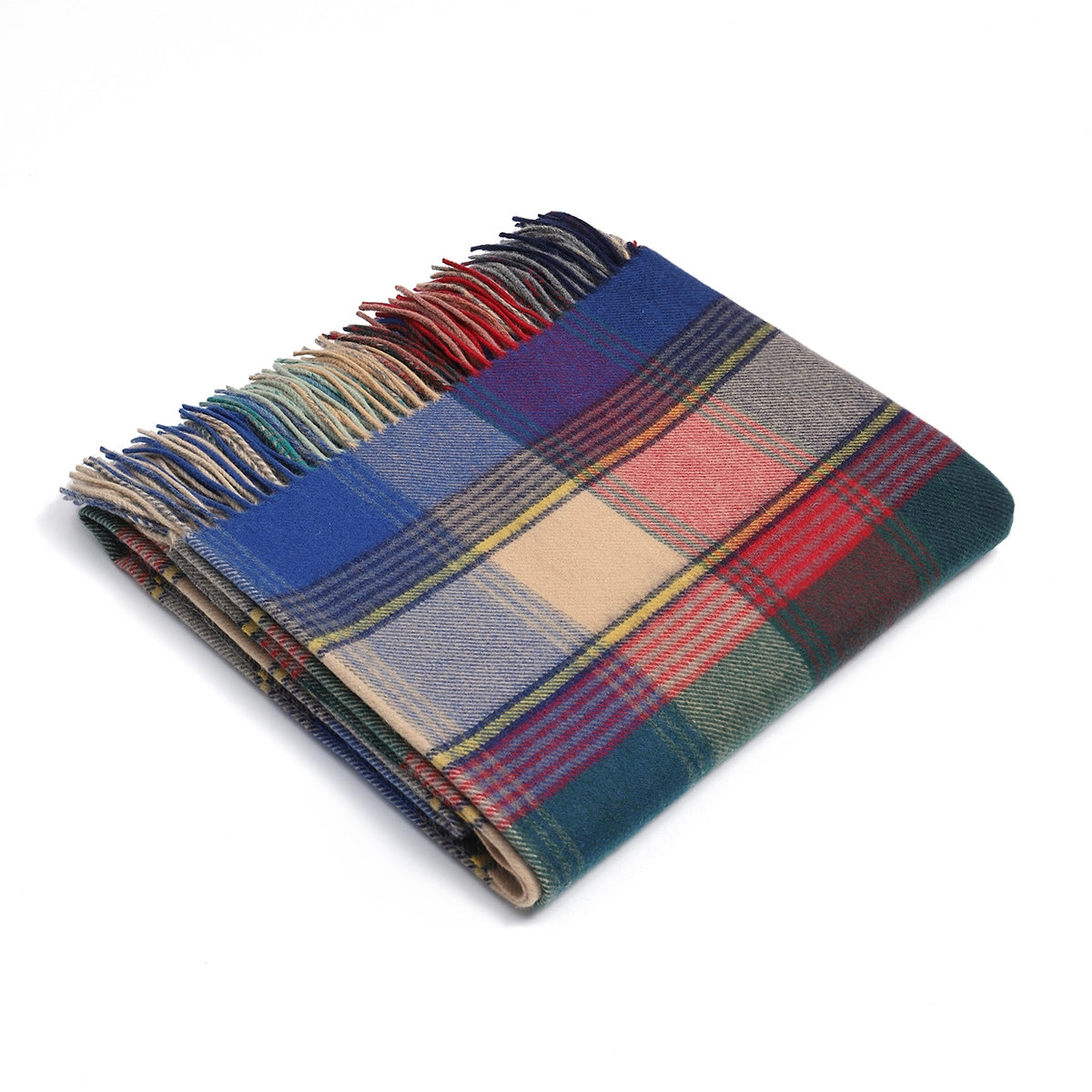 4666-05 Pure Wool Throw Blanket For Sofa,Bed&Car, Large 55x83 inches, 1.5 lbs,Classic Design With Storage bag