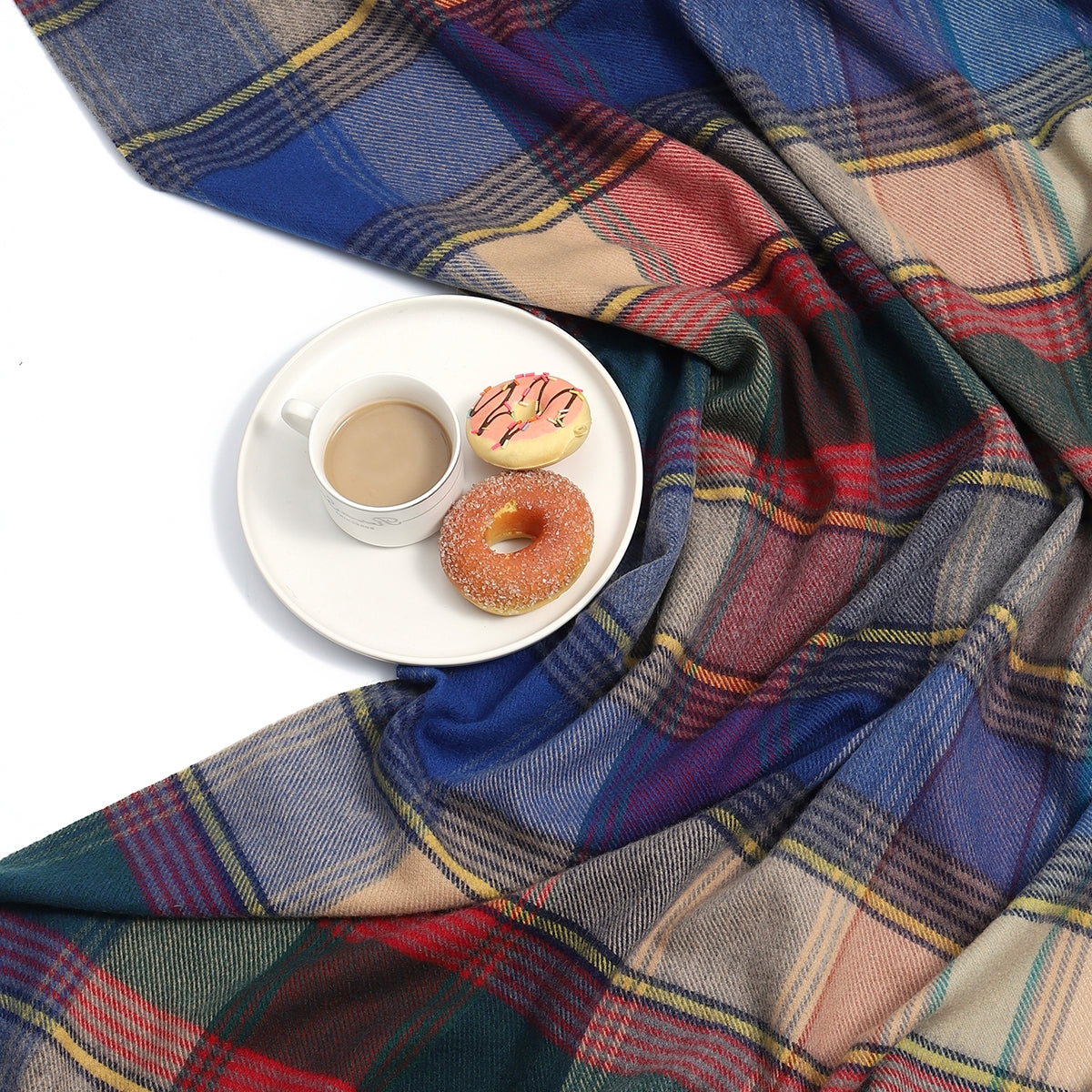 4666-05 Pure Wool Throw Blanket For Sofa,Bed&Car, Large 55x83 inches, 1.5 lbs,Classic Design With Storage bag