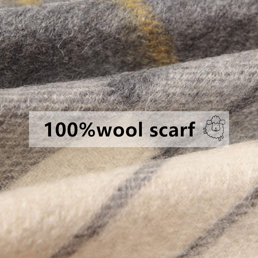 Temminc #1216106 Women Wool Plaid Winter Fashion Scarf ,70.9x11.8in