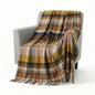 Pure Wool  Throw Blanket For Sofa,Bed&Car, Large 55x83 inches, Classic Design With Storage bag