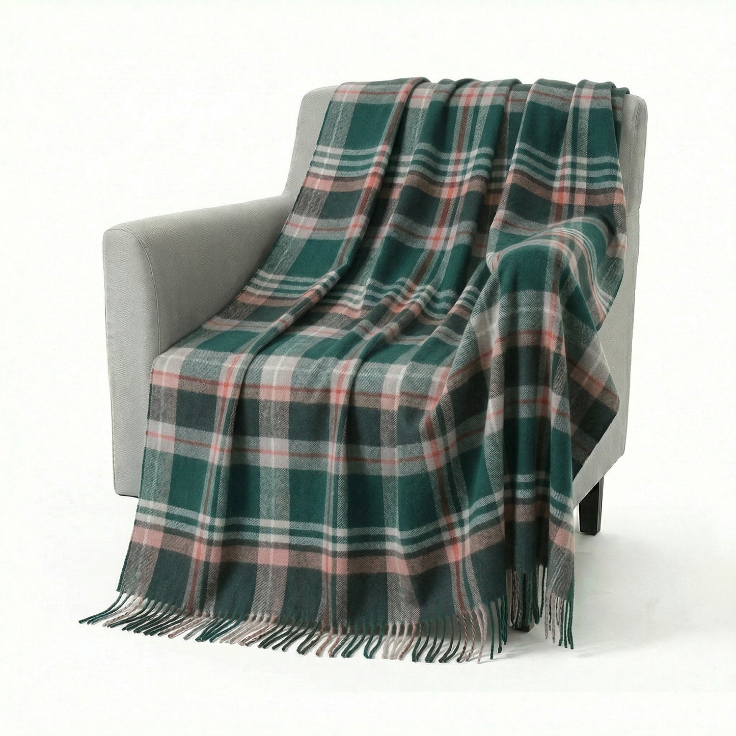 Pure Wool  Throw Blanket For Sofa,Bed&Car, Large 55x83 inches, Classic Design With Storage bag