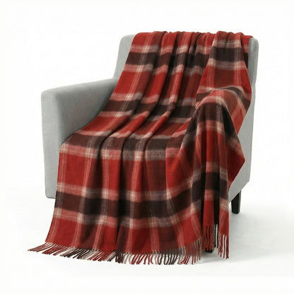 Pure Wool  Throw Blanket For Sofa,Bed&Car, Large 55x83 inches, Classic Design With Storage bag