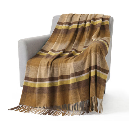 Pure Wool  Throw Blanket For Sofa,Bed&Car, Large 55x83 inches, Classic Design With Storage bag