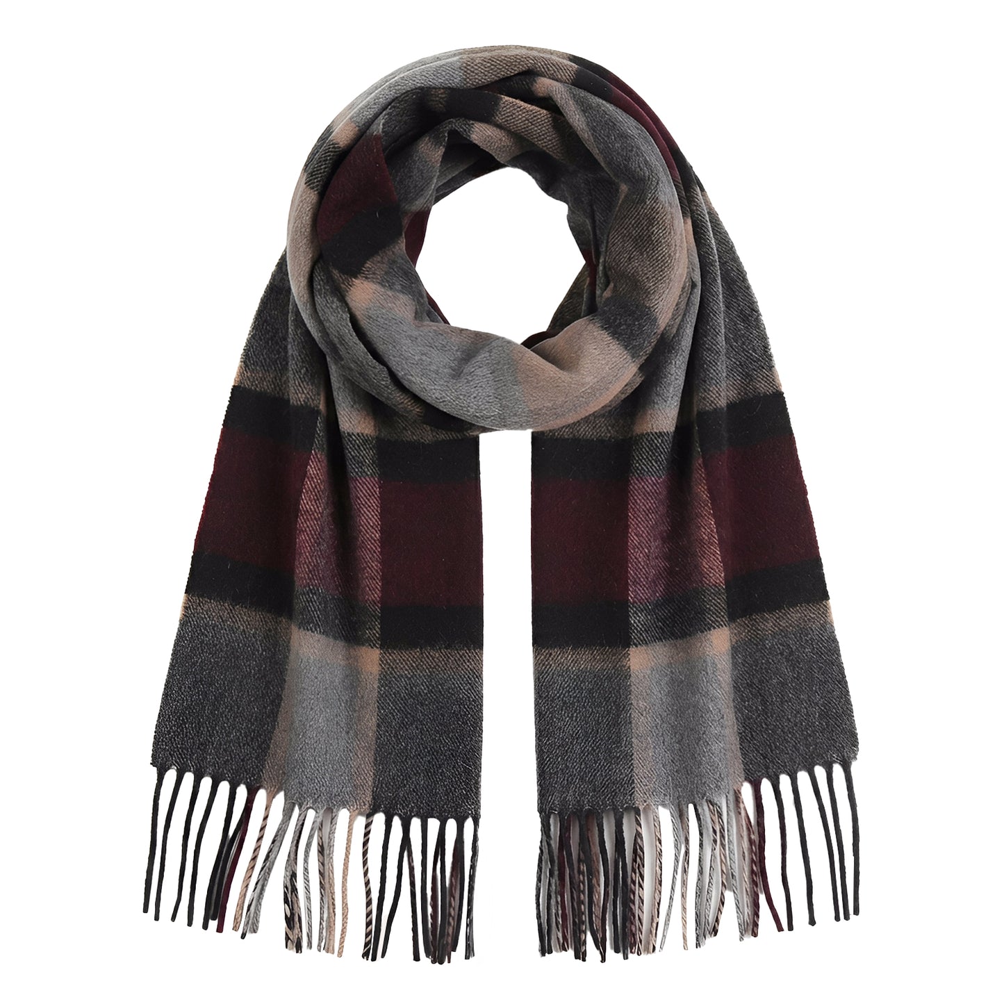 Pure Wool Scarf for Men & Women , Ultra Soft, Lightweight & Warm Luxurious Warm Cashmere Feel Travel Gift