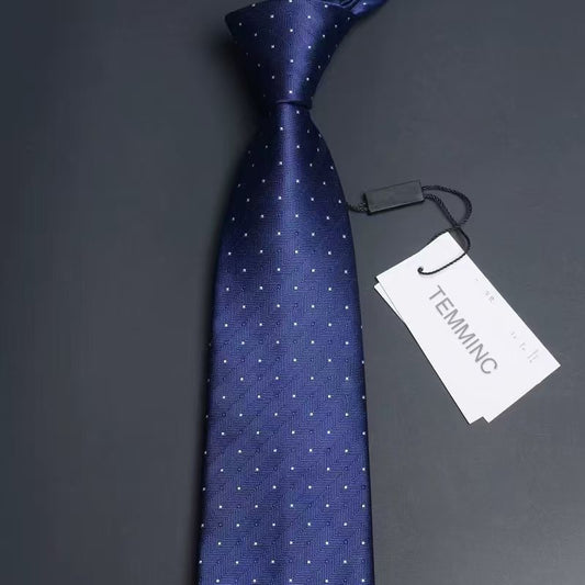 Temminc Men's Tie Dragon Peony Embroidery Woven Wedding Formal Necktie Gift