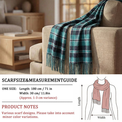 Pure Wool Scarf for Men & Women , Ultra Soft, Lightweight & Warm Luxurious Warm Cashmere Feel Travel Gift