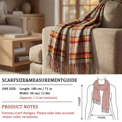 Pure Wool Scarf for Men & Women , Ultra Soft, Lightweight & Warm Luxurious Warm Cashmere Feel Travel Gift
