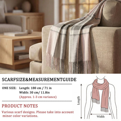 Pure Wool Scarf for Men & Women , Ultra Soft, Lightweight & Warm Luxurious Warm Cashmere Feel Travel Gift