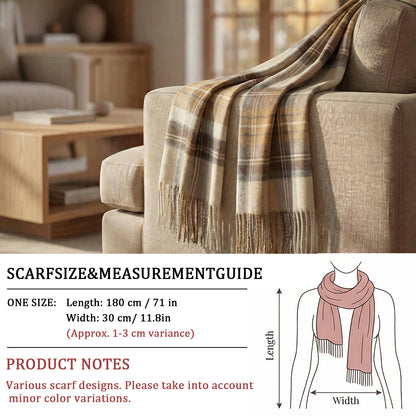 Pure Wool Scarf for Men & Women , Ultra Soft, Lightweight & Warm Luxurious Warm Cashmere Feel Travel Gift