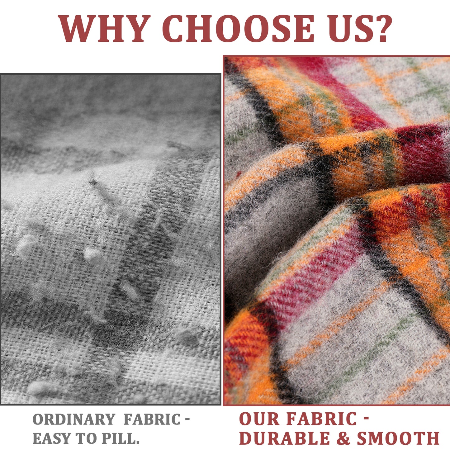 Pure Wool Scarf for Men & Women , Ultra Soft, Lightweight & Warm Luxurious Warm Cashmere Feel Travel Gift