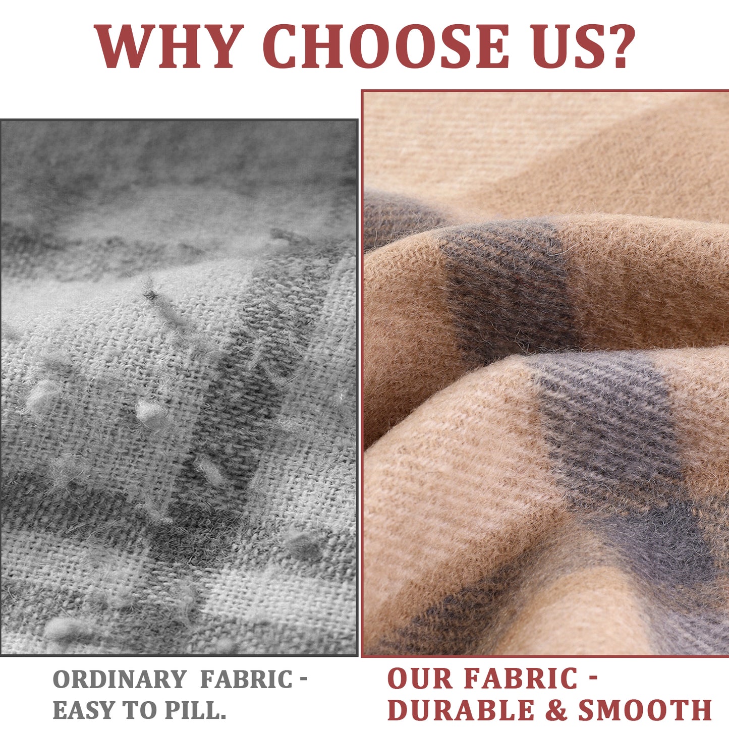 Pure Wool Scarf for Men & Women , Ultra Soft, Lightweight & Warm Luxurious Warm Cashmere Feel Travel Gift
