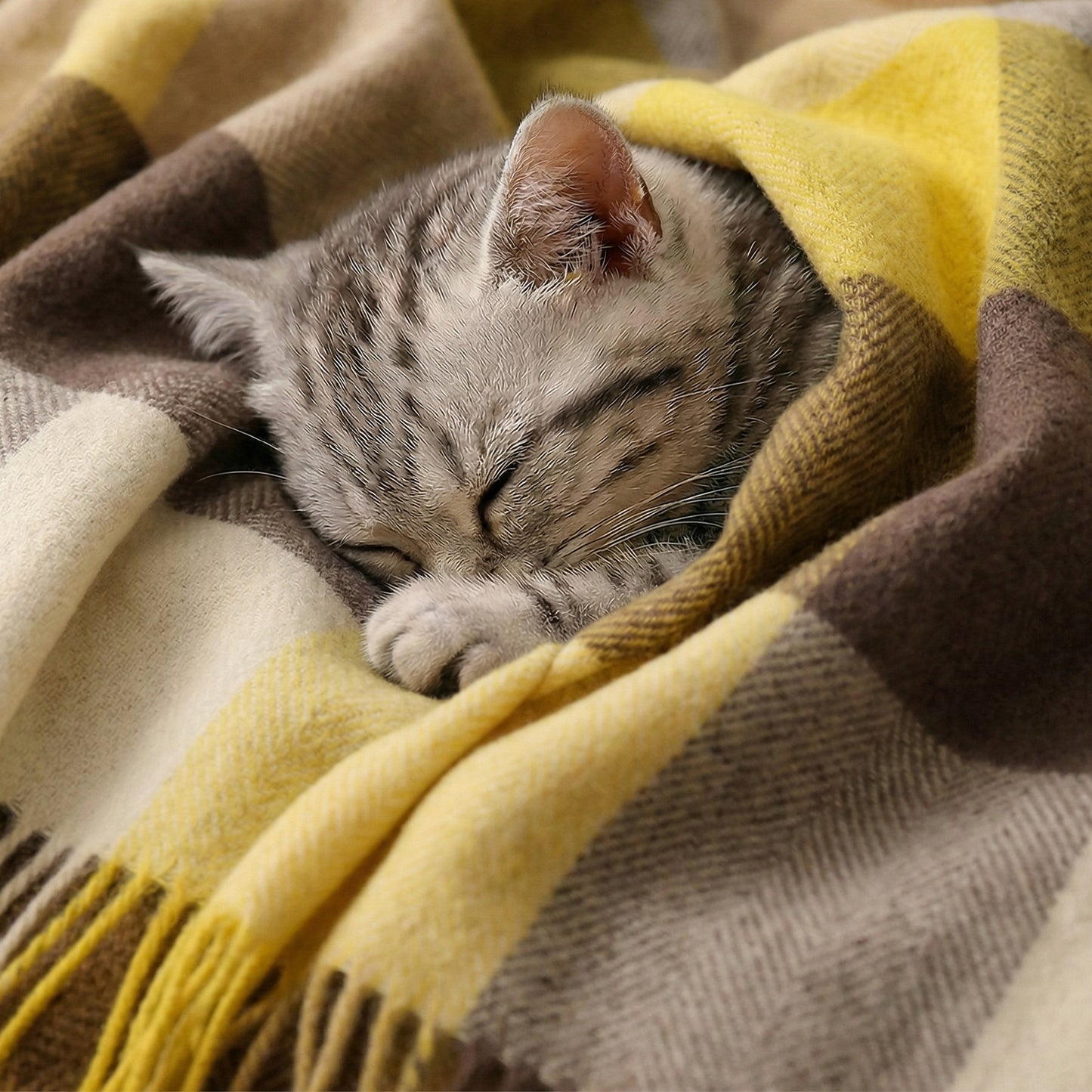 Pure Wool  Throw Blanket For Sofa,Bed&Car, Large 55x83 inches, Classic Design With Storage bag