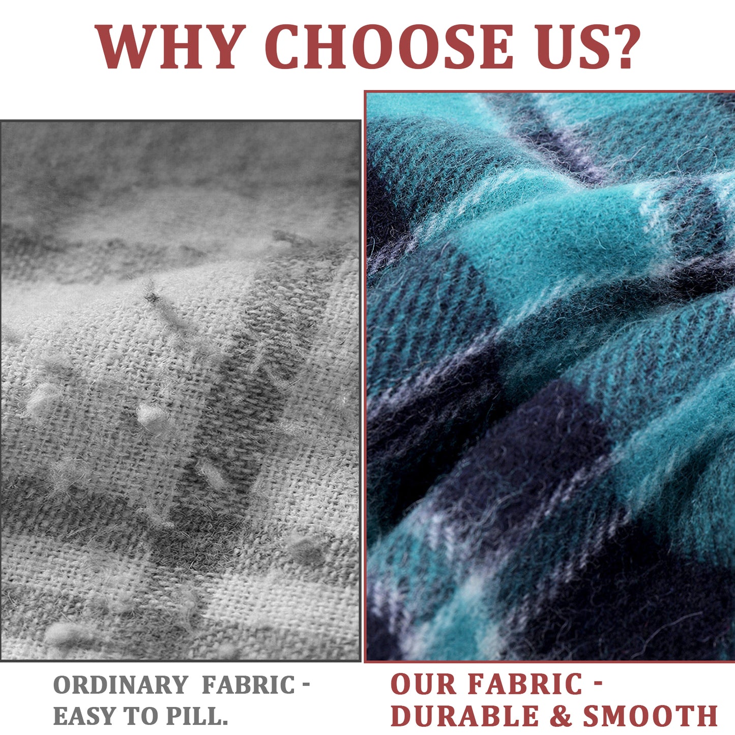 Pure Wool Scarf for Men & Women , Ultra Soft, Lightweight & Warm Luxurious Warm Cashmere Feel Travel Gift
