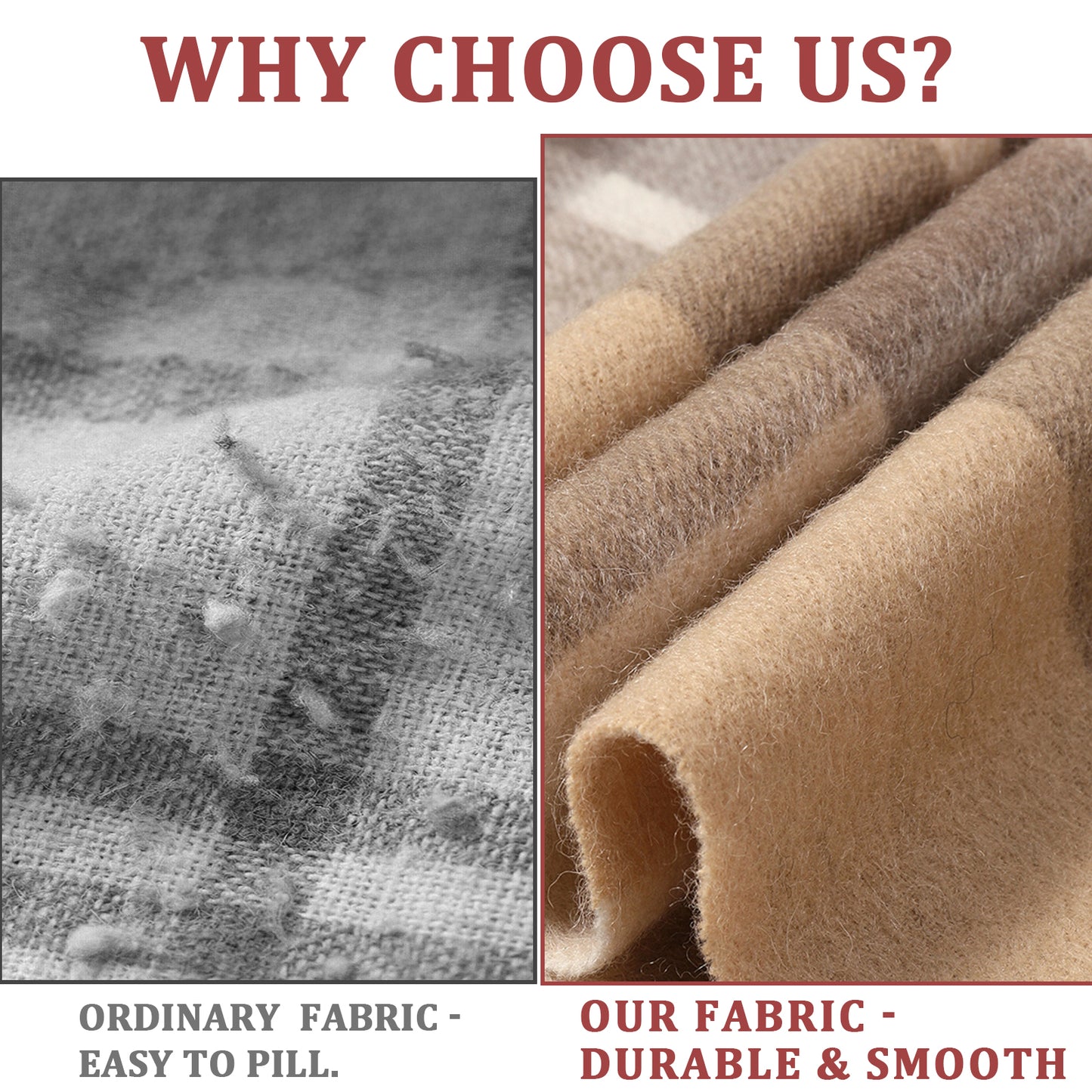 Pure Wool Scarf for Men & Women , Ultra Soft, Lightweight & Warm Luxurious Warm Cashmere Feel Travel Gift