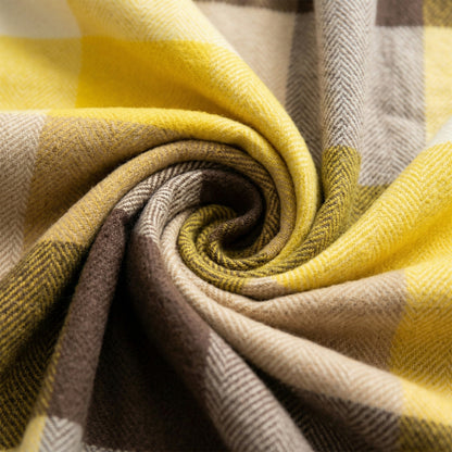 Pure Wool  Throw Blanket For Sofa,Bed&Car, Large 55x83 inches, Classic Design With Storage bag