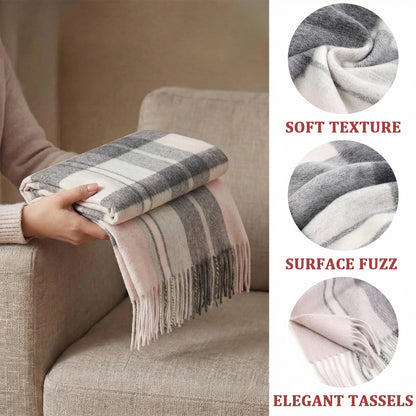 Pure Wool Scarf for Men & Women , Ultra Soft, Lightweight & Warm Luxurious Warm Cashmere Feel Travel Gift