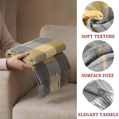 Pure Wool Scarf for Men & Women , Ultra Soft, Lightweight & Warm Luxurious Warm Cashmere Feel Travel Gift