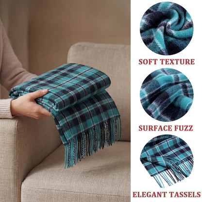Pure Wool Scarf for Men & Women , Ultra Soft, Lightweight & Warm Luxurious Warm Cashmere Feel Travel Gift