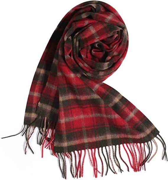 Temminc #12161-06 Women Wool Plaid Winter Fashion Scarf ,70.9x11.8in