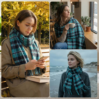 Pure Wool Scarf for Men & Women , Ultra Soft, Lightweight & Warm Luxurious Warm Cashmere Feel Travel Gift
