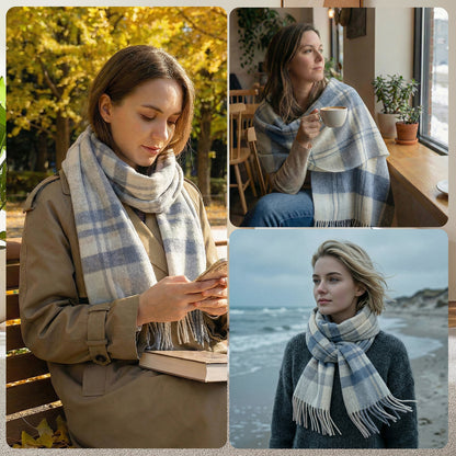 Pure Wool Scarf for Men & Women , Ultra Soft, Lightweight & Warm Luxurious Warm Cashmere Feel Travel Gift