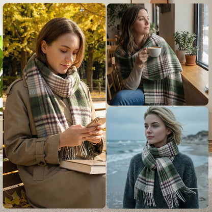 Pure Wool Scarf for Men & Women , Ultra Soft, Lightweight & Warm Luxurious Warm Cashmere Feel Travel Gift