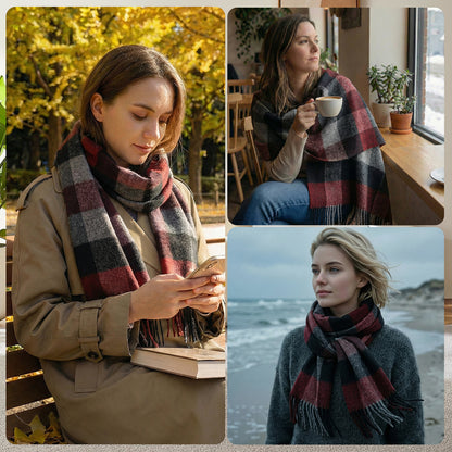 Pure Wool Scarf for Men & Women , Ultra Soft, Lightweight & Warm Luxurious Warm Cashmere Feel Travel Gift