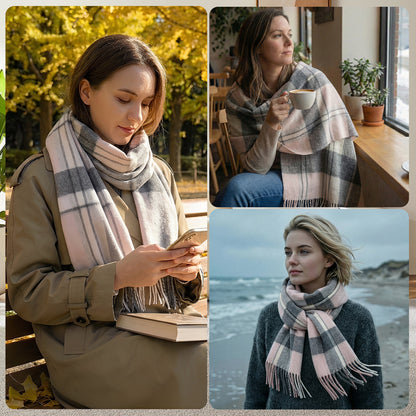 Pure Wool Scarf for Men & Women , Ultra Soft, Lightweight & Warm Luxurious Warm Cashmere Feel Travel Gift