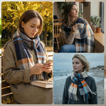 Pure Wool Scarf for Men & Women , Ultra Soft, Lightweight & Warm Luxurious Warm Cashmere Feel Travel Gift