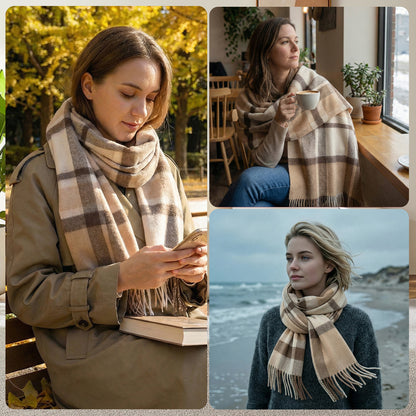 Pure Wool Scarf for Men & Women , Ultra Soft, Lightweight & Warm Luxurious Warm Cashmere Feel Travel Gift