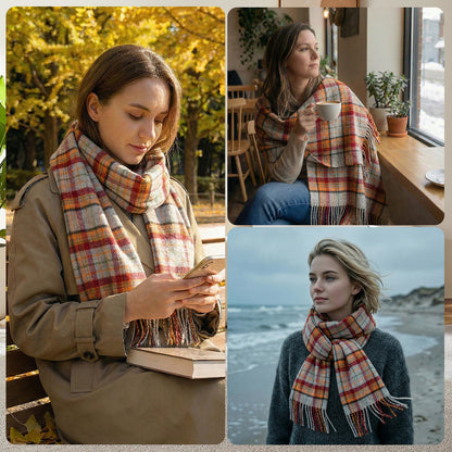 Pure Wool Scarf for Men & Women , Ultra Soft, Lightweight & Warm Luxurious Warm Cashmere Feel Travel Gift