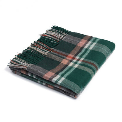 Pure Wool  Throw Blanket For Sofa,Bed&Car, Large 55x83 inches, Classic Design With Storage bag