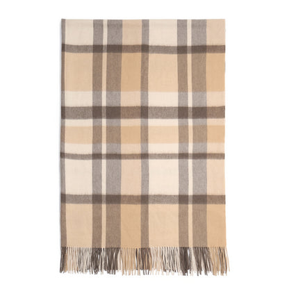 Pure Wool  Throw Blanket For Sofa,Bed&Car, Large 55x83 inches, Classic Design With Storage bag