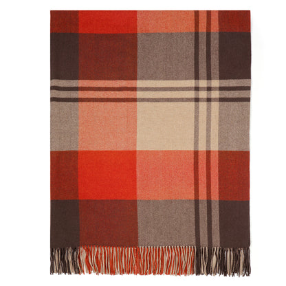 Pure Wool  Throw Blanket For Sofa,Bed&Car, Large 55x83 inches, Classic Design With Storage bag