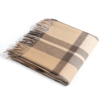 Pure Wool  Throw Blanket For Sofa,Bed&Car, Large 55x83 inches, Classic Design With Storage bag