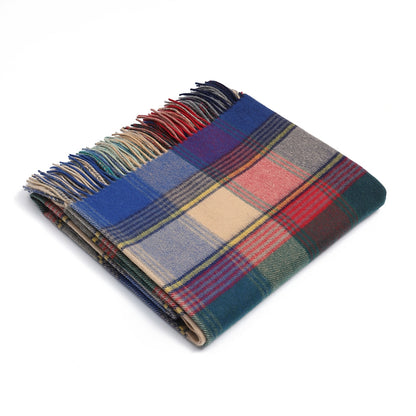 Pure Wool  Throw Blanket For Sofa,Bed&Car, Large 55x83 inches, Classic Design With Storage bag