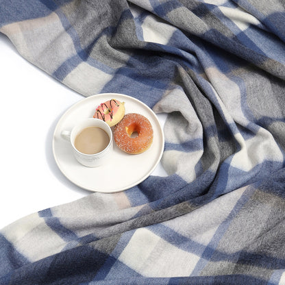 Pure Wool  Throw Blanket For Sofa,Bed&Car, Large 55x83 inches, Classic Design With Storage bag