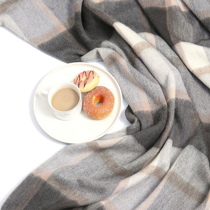 Pure Wool  Throw Blanket For Sofa,Bed&Car, Large 55x83 inches, Classic Design With Storage bag