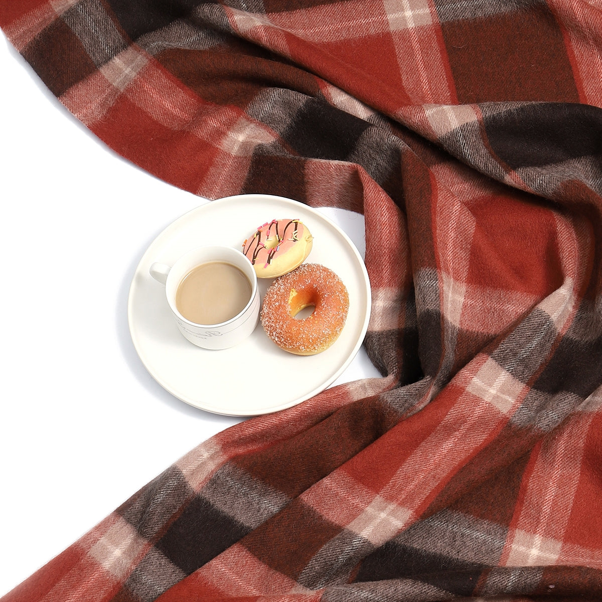 Pure Wool  Throw Blanket For Sofa,Bed&Car, Large 55x83 inches, Classic Design With Storage bag