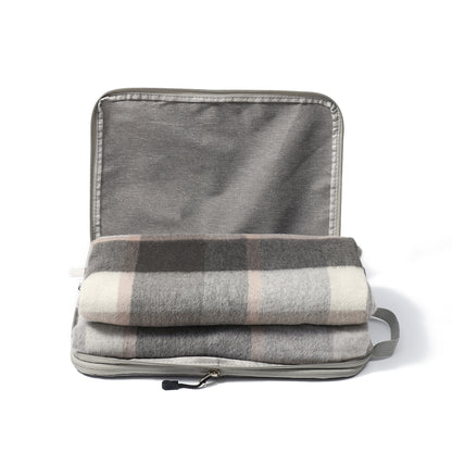 4666-02 Pure Wool  Throw Blanket For Sofa,Bed&Car, Large 55x83 inches, 1.5 lbs,Classic Design With Storage bag