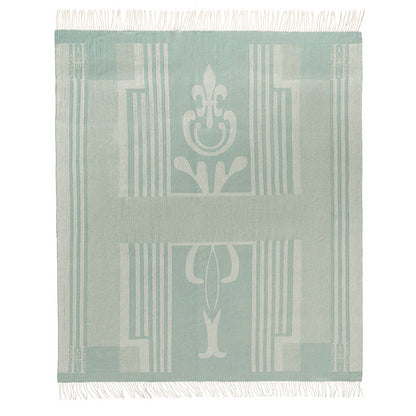 4666-09   Large Jacquard Wool Blanket For Sofa,Bed&Car, Large 55x83 inches, 1.5 lbs,Classic Design With Storage bag